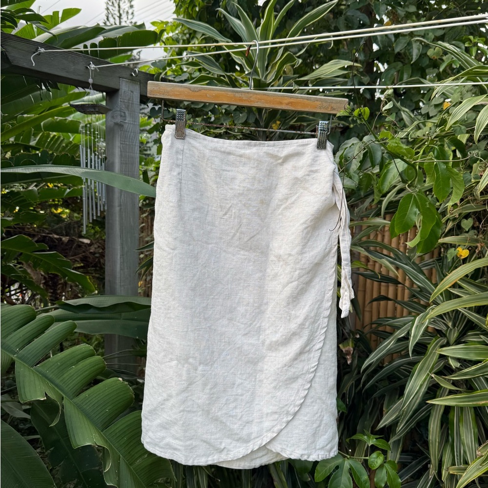 Kepola Design House natural linen wrap skirt